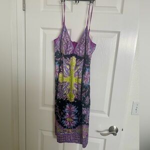 ECI Slip Dress Purple Paisley Size 8